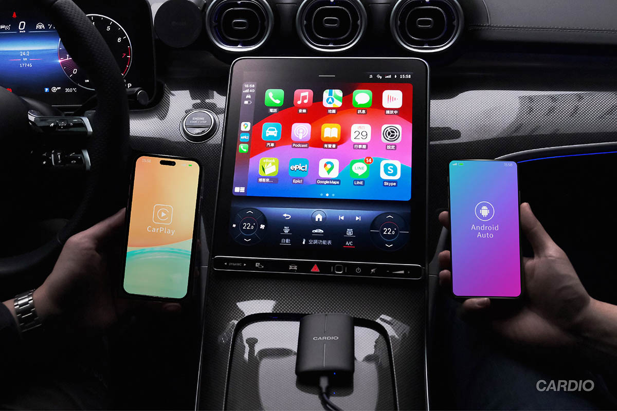 CARDIO 車用安卓盒子，無線 CarPlay、AndroidAuto 系統支援，即插即用