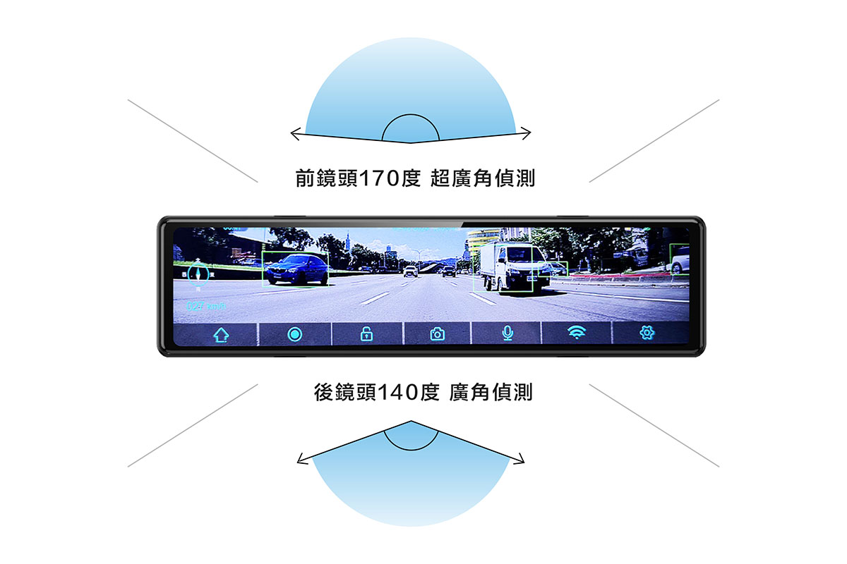 CARDIO CML-160S ＷIFI 行車記錄器，超廣角 170° 前鏡頭、廣角 140° 後鏡頭