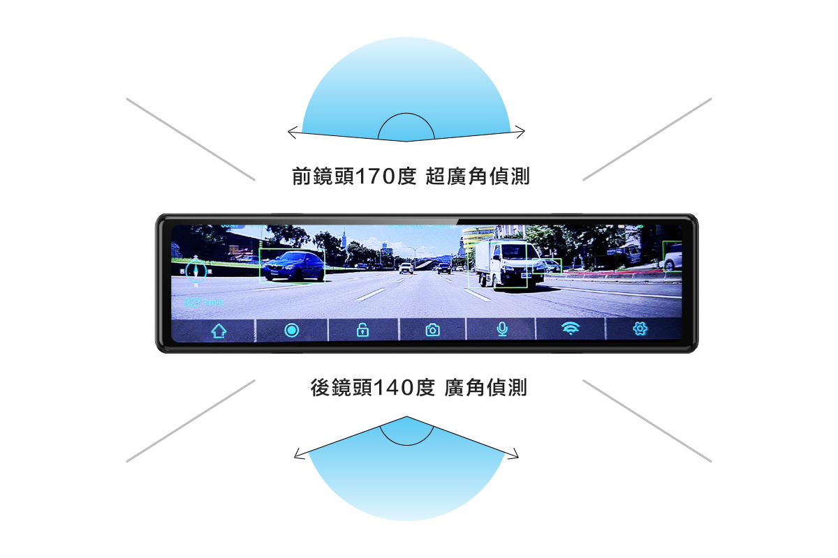 CML-160S WIFI 行車記錄器/電子後視鏡，高解析度與超廣角視野