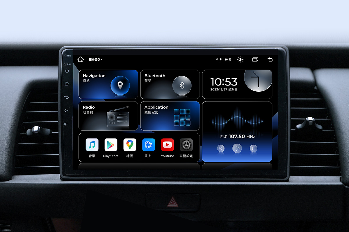 CARDIO CQ 系列車用安卓機，「LINEAR + 輕玻璃透光感」美學 UI 風格設計