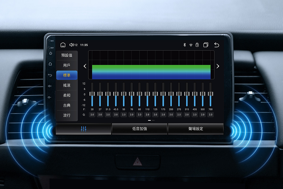 CARDIO CQ 系列車用安卓機，內建超強30段音效處理器