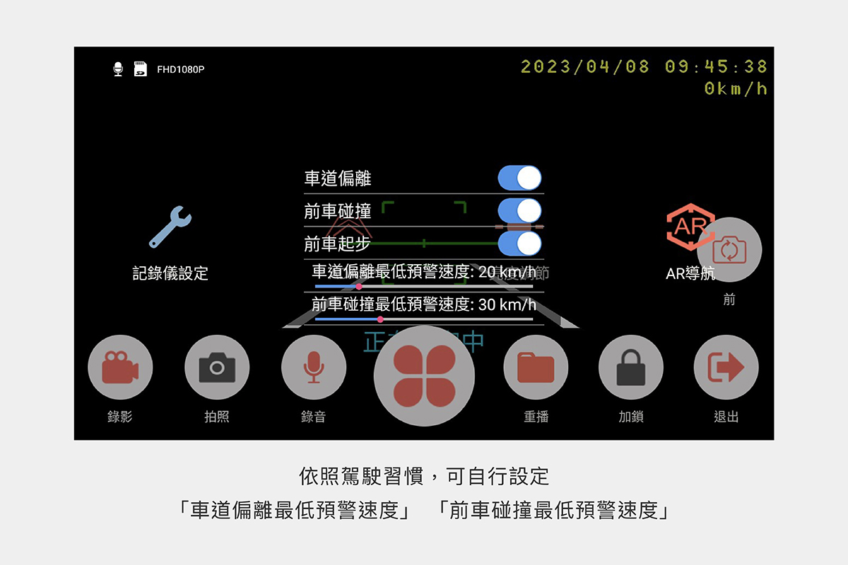 CARDIO 型號 CML-688 行車紀錄，ADAS 駕駛安全輔助功能